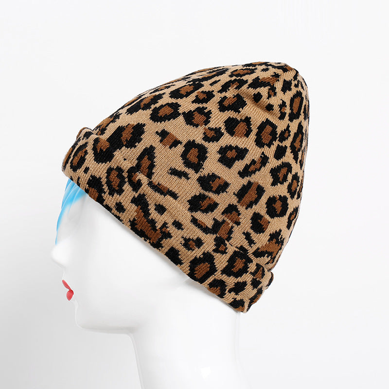 Tanner Damen-Strickmütze mit Leopardenmuster – Acryl, für alle Jahreszeiten