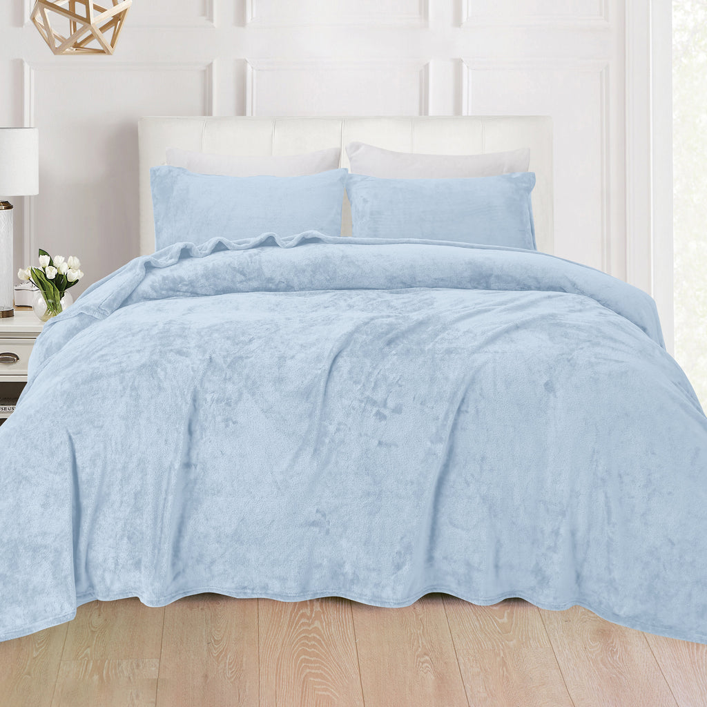 Elegant Comfort 4-Piece Velvet Plush Flannel Sheet Set