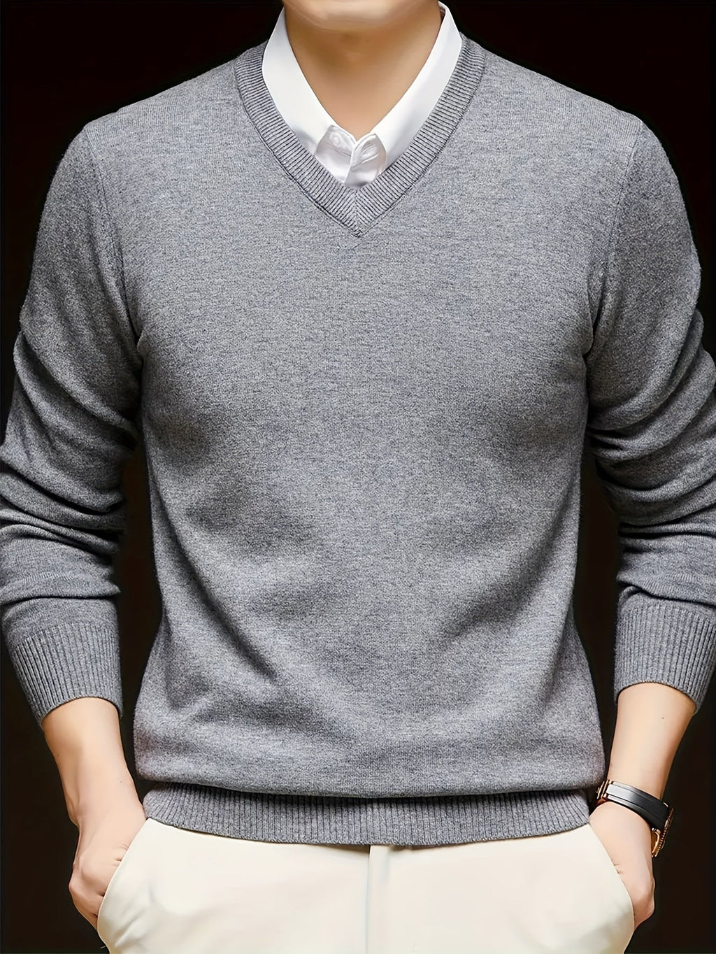 Nigel | Eleganter V-Ausschnitt-Pullover