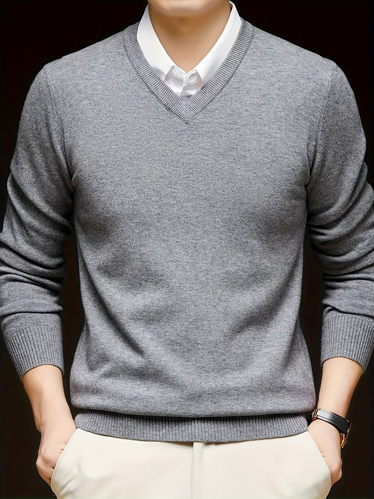 Nigel | Eleganter V-Ausschnitt-Pullover
