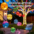 Moroccan Solar String Lights Outdoor - Metal Sphere Fairy Lights with 20/30/50 LED Beads, 8 Modes