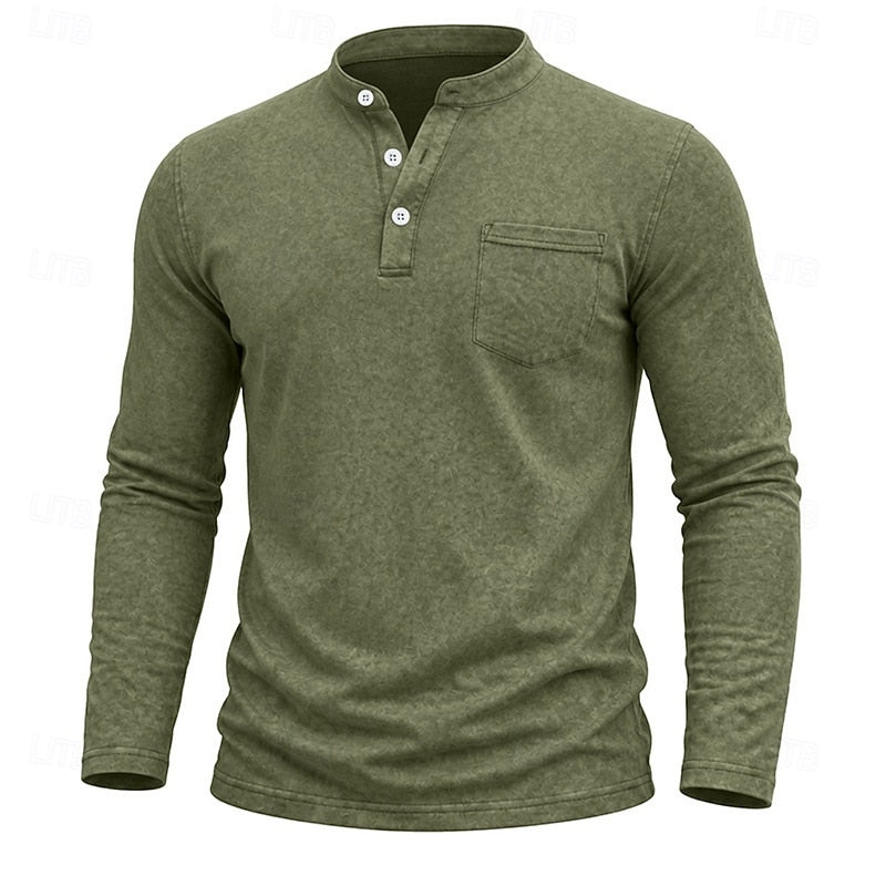 Owen | Klassisches Henley-Langarmshirt