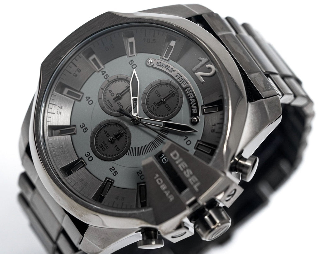 Diesel DZ4282 Mega Chief Chronograph Herrenuhr – Graues Zifferblatt & graues Edelstahlarmband