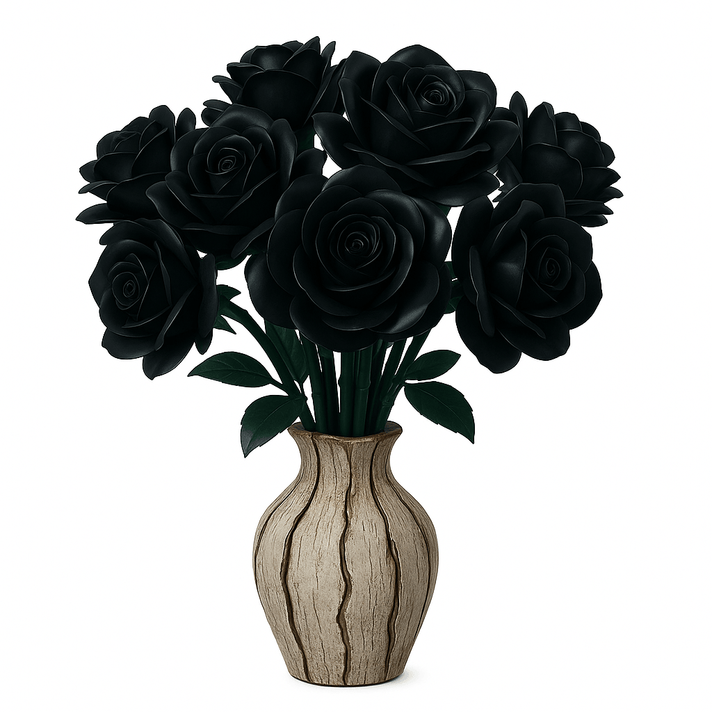 Eternal Black Rose Bouquet Building Blocks