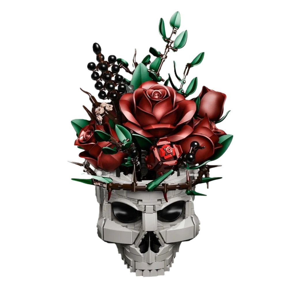 Gothic Skull Roses Bouquet Building Blocks Set