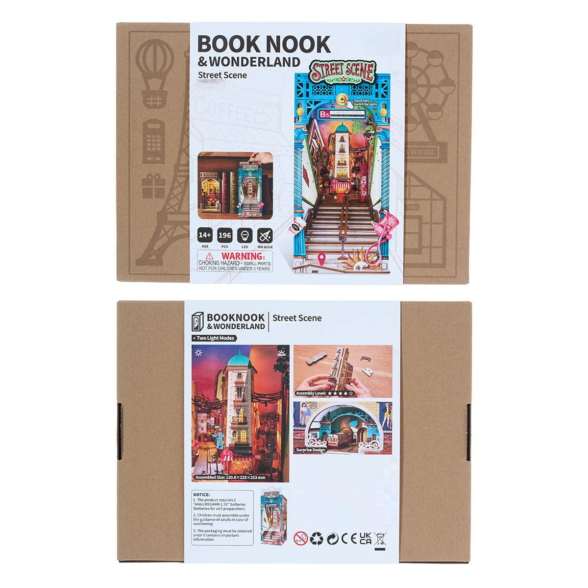 LED Street Scene Book Nook Shelf Insert