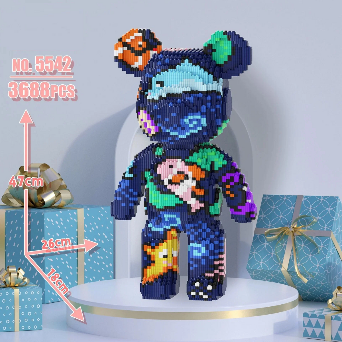 3688-Piece Oversized Bear Building Blocks Set