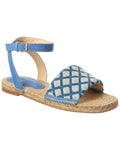 L’Agence Grece Ankle Strap Denim & Suede Sandal