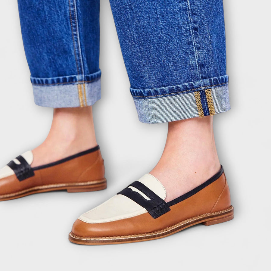 Elena | Stylischer Colour-Block-Slipper mit runder Kappe