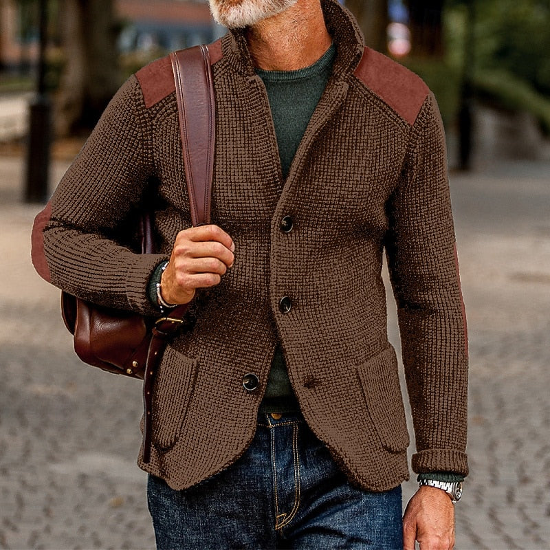 Baxter | Strukturierte Strickjacke mit Stehkragen
