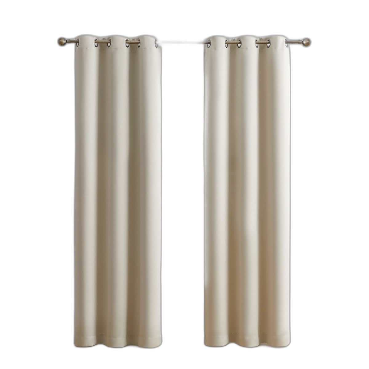Thd Lawrence 100% Full Blackout Thermal Insulated Energy-Saving Grommet Curtain Panels (Set of 2)