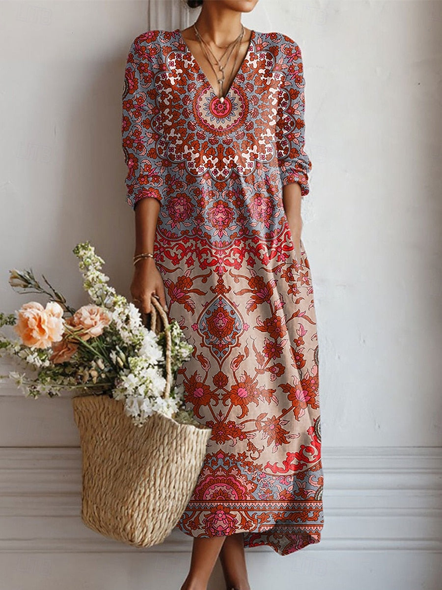Zella | Klassisches, geometrisches Alltagskomfort-Kleid