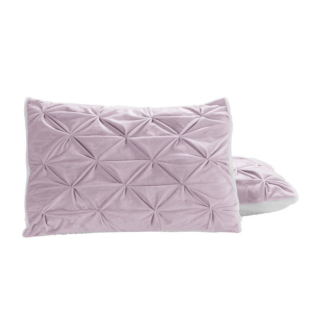 Elegant Comfort 3-Piece Pinch Pleated Micro-Suede Reversible Sherpa - Comforter Set
