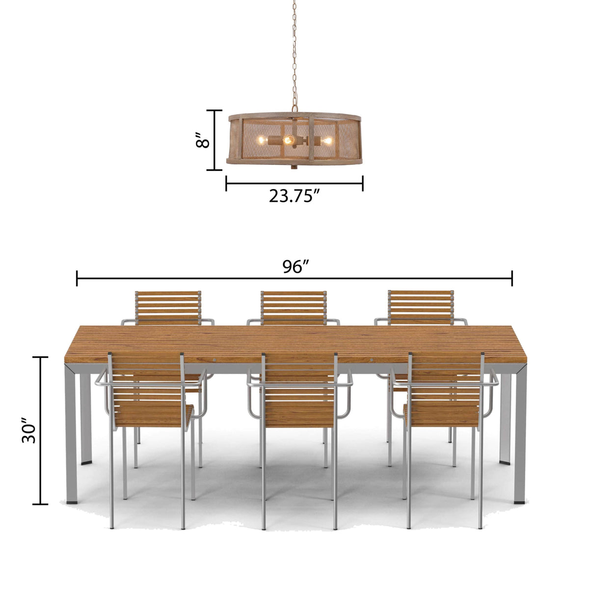 River of Goods Woodgrain-Finish Metal Caged 4-Light Chandelier