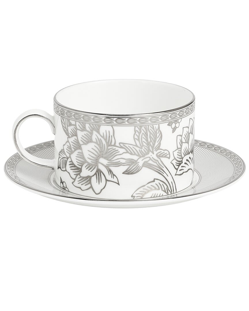 Wedgwood Silver Tonquin Teacup Saucer