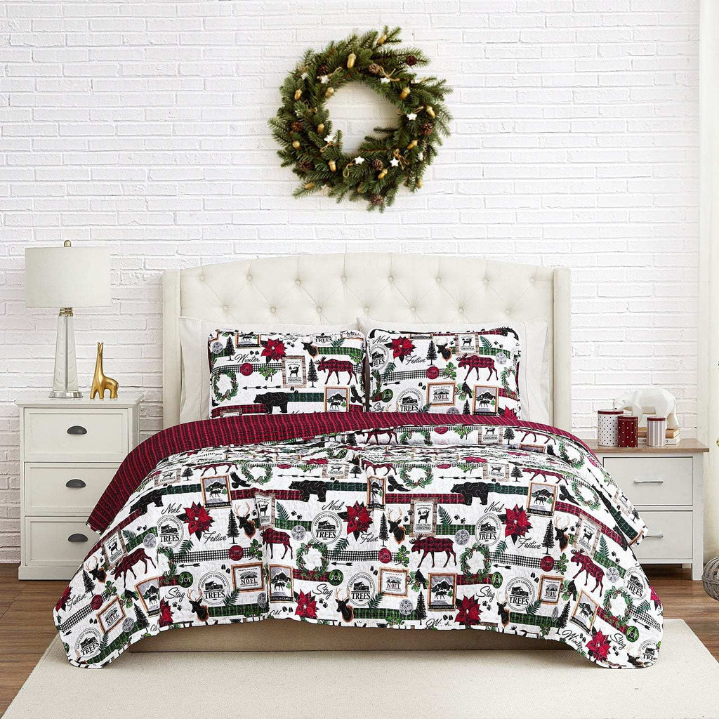 Southshore Fine Linens Merrytown Christmas Quilt Set