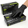 Black Nitrile Gloves 100 Count, 6 Mil Thick Latex-Free Disposable Gloves, Chemical Resistant Tear-Resistant Flexible Ambidextrous, for Automotive, Kitchen, Cleaning, Tattooing & Car Detailing – M, L, XL