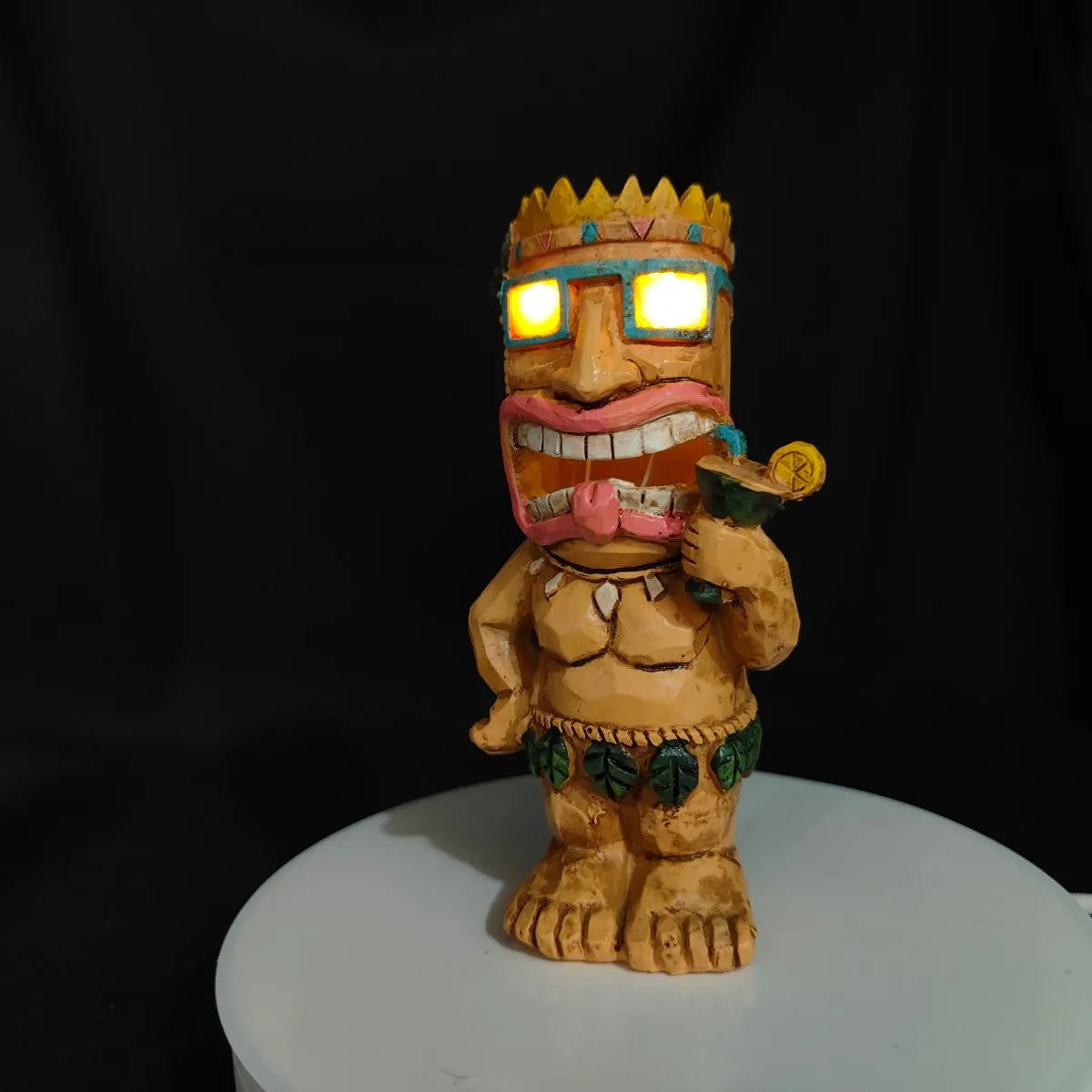 Hawaiian Tiki Man Solar LED Landscape Light