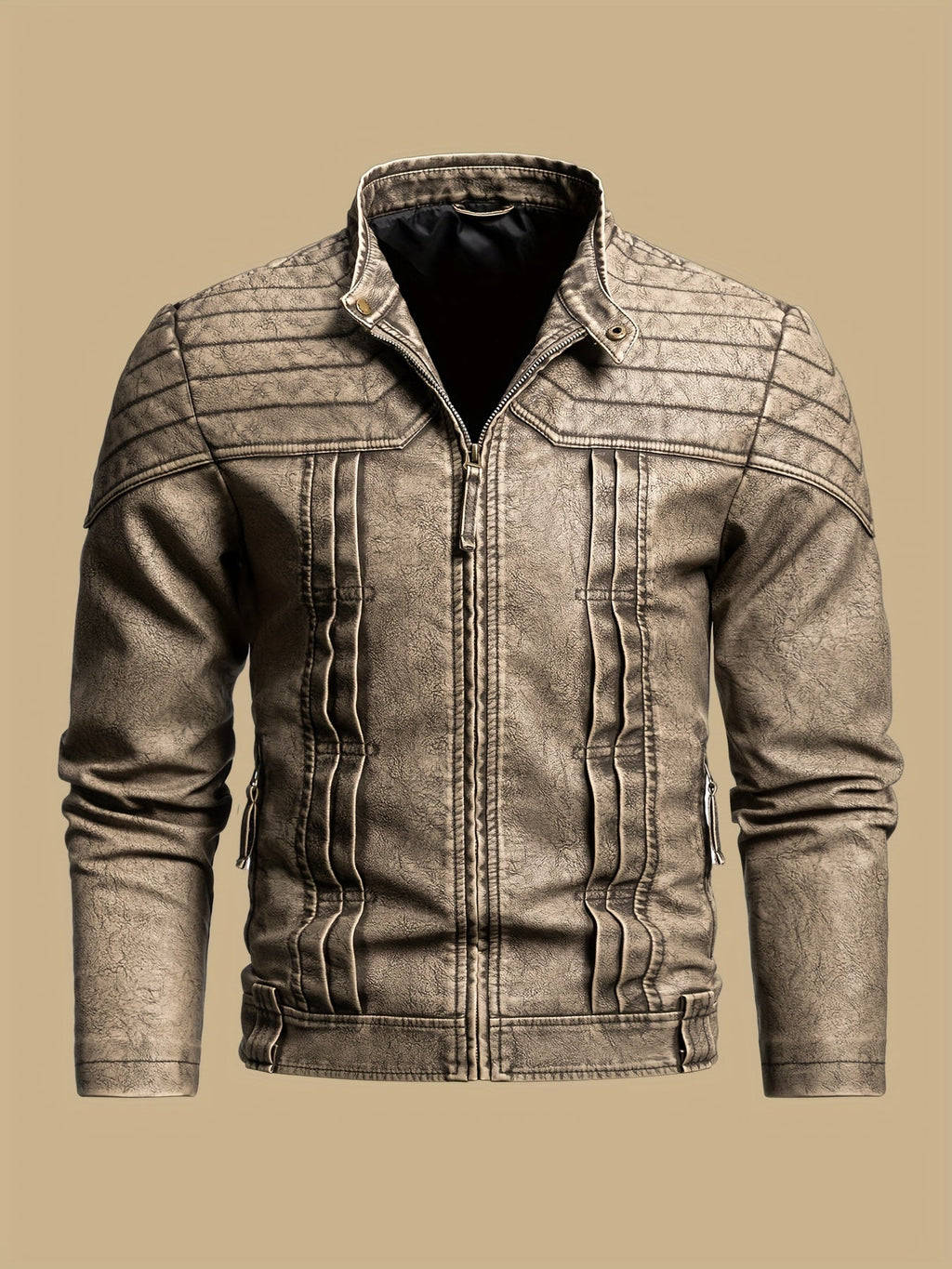 Hartley | Vintage-Bikerjacke im Used-Look