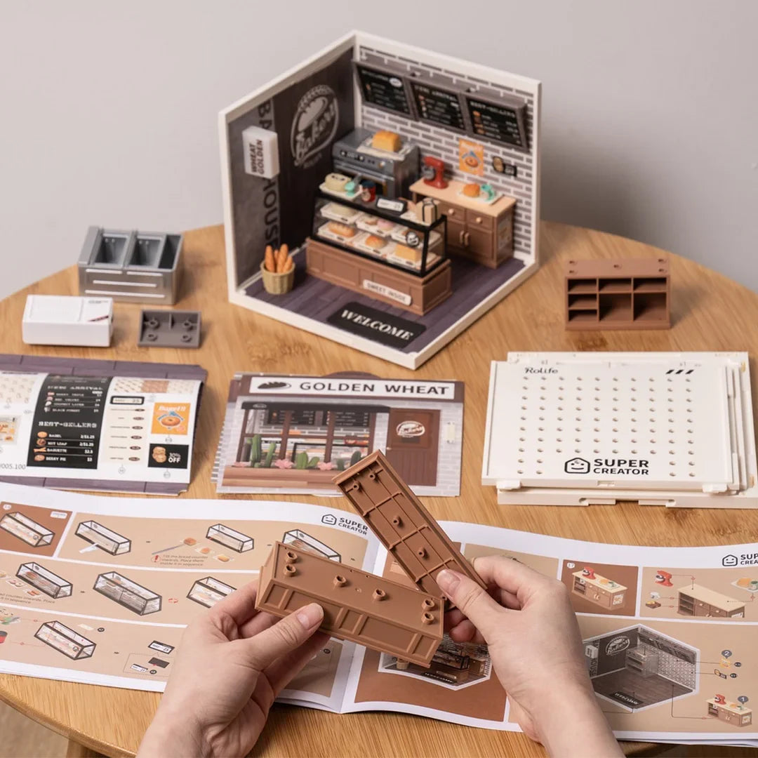 Robotime Rolife DIY Plastic Superstore Golden Wheat Bakery