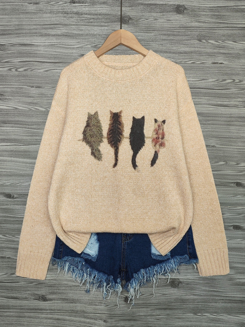 Talia | Gemütlicher Pullover mit Katzenmuster