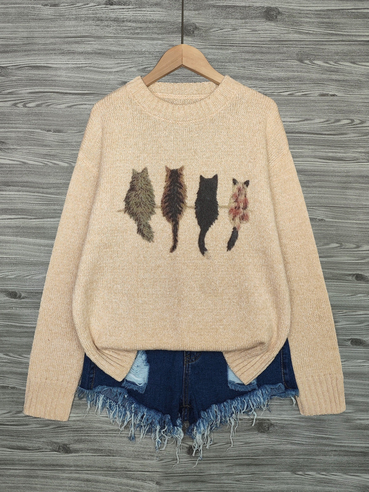 Talia | Gemütlicher Pullover mit Katzenmuster