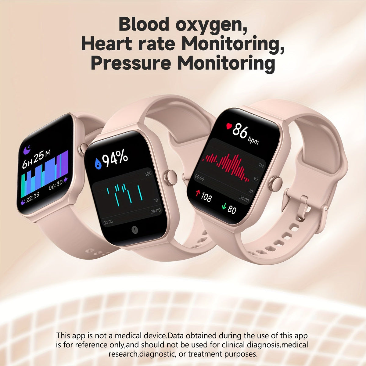 Smart Watch 1.95-Inch TFT Display with Custom Photo Faces, Calling and Three Band Color Options