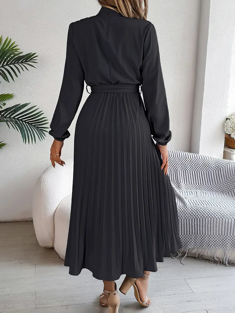 Isabella | Midikleid mit langen Ärmeln und Taillengürtel