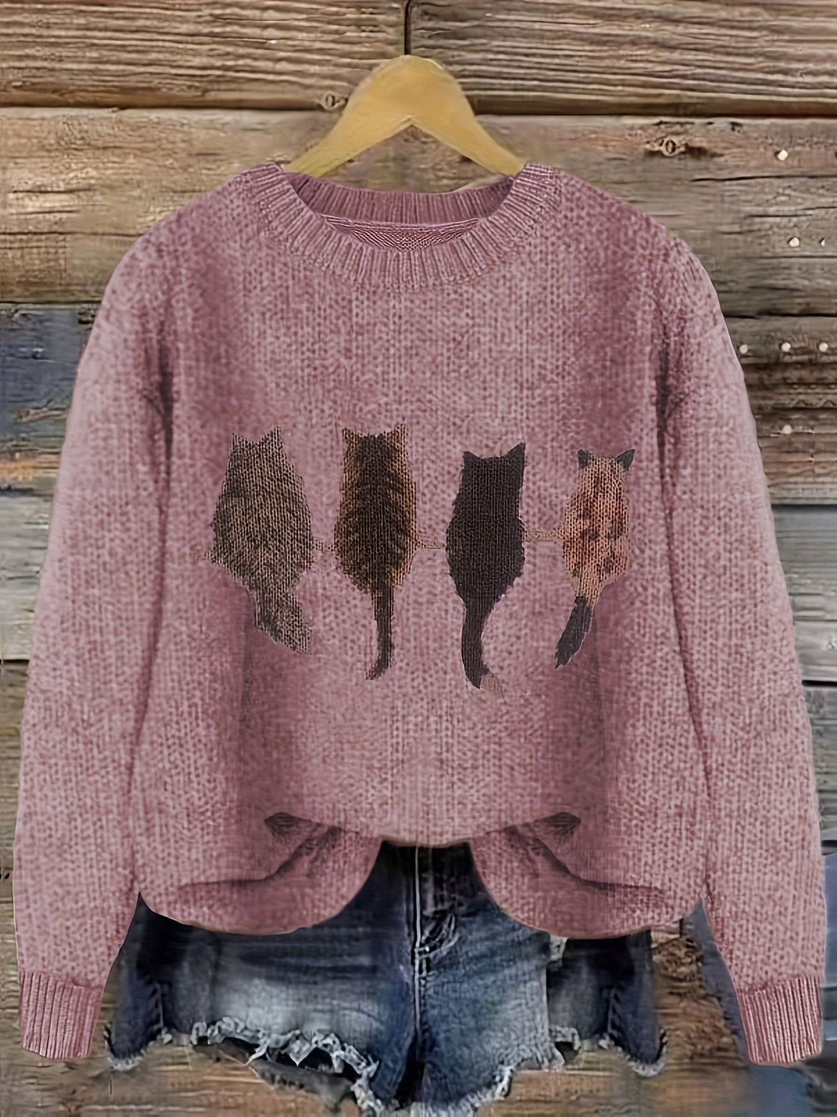 Talia | Gemütlicher Pullover mit Katzenmuster