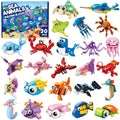 Ocean Mini Building Blocks 30-Pack Party Favors for Kids, Marine-Themed Mini Brick Sets for Birthday Goodie Bags