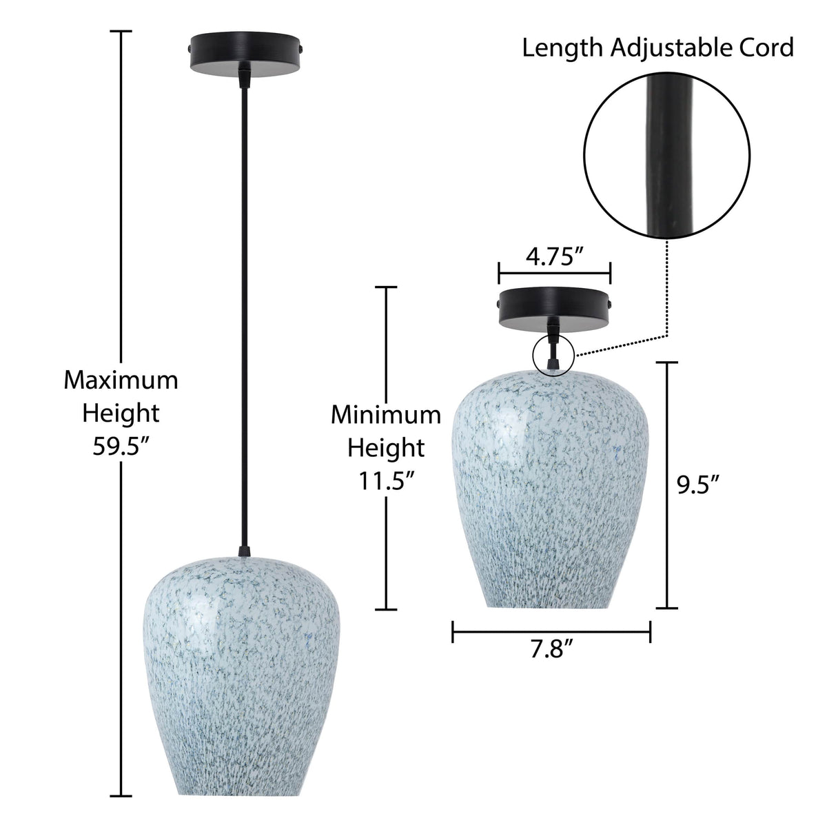 River of Goods Hanging Lamp - Blue & White