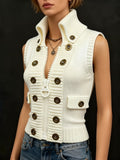 Marguerite | Structured High-Collar Zip Waistcoat