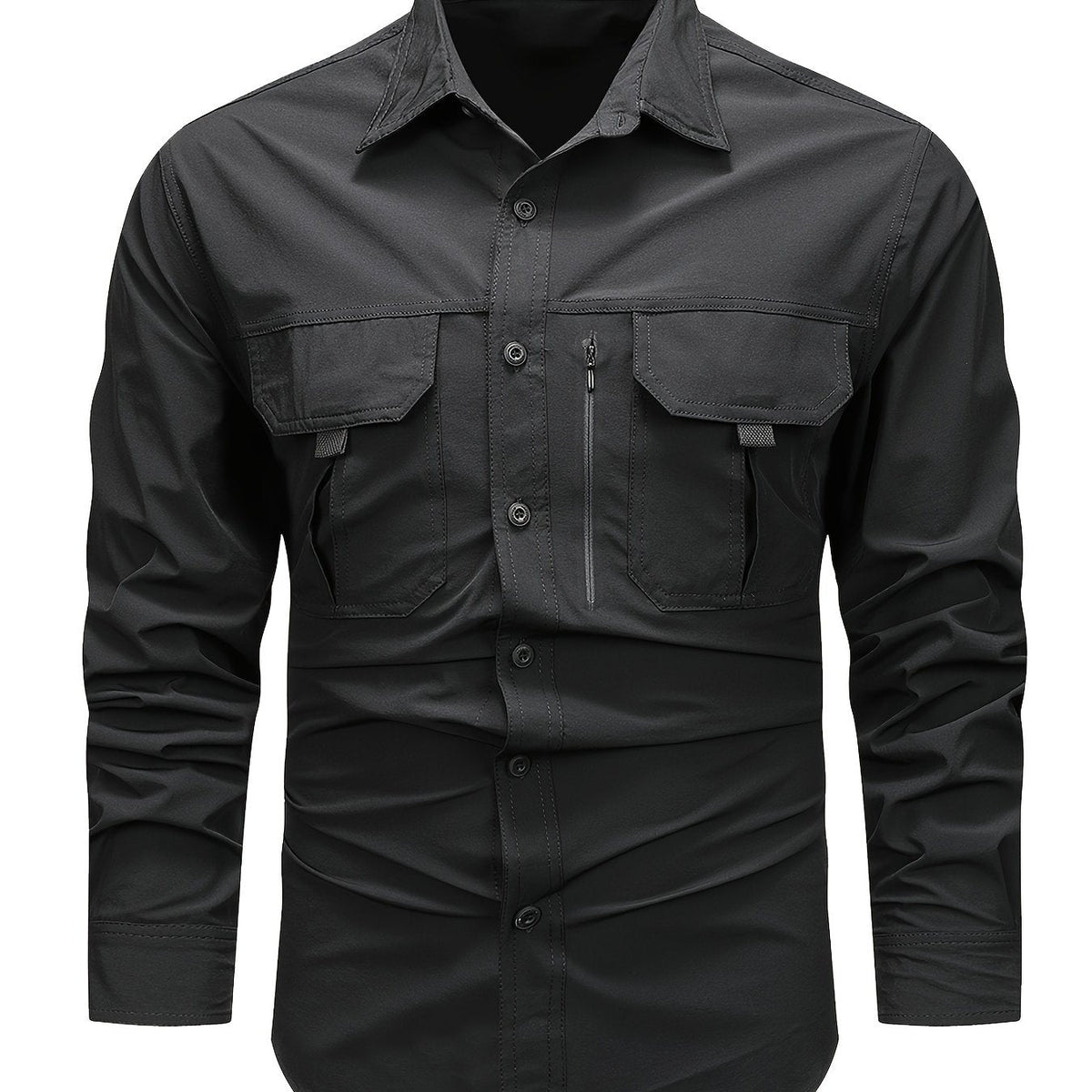 Hollis | Utility-Langarm-Cargoshirt