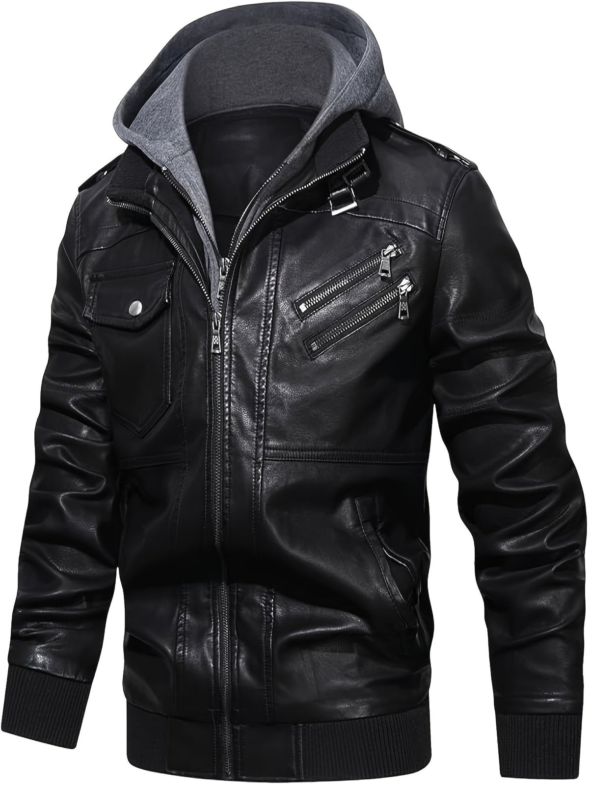 Donovan | Mehrlagige Kapuzen-Moto-Jacke