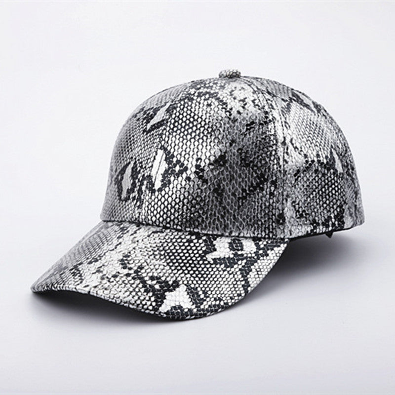 Jackson Baseballkappe aus Kunstleder mit Schlangenmuster, verstellbar, Unisex