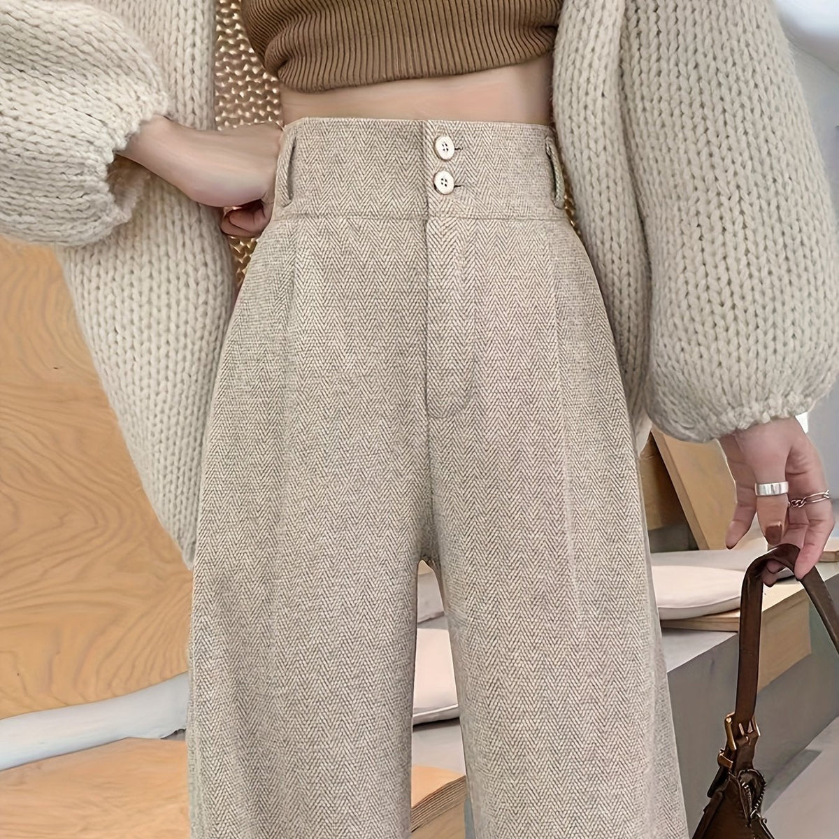 Estella | High-Waist-Hose mit weitem Bein