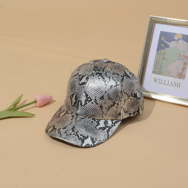 Jackson Baseballkappe aus Kunstleder mit Schlangenmuster, verstellbar, Unisex