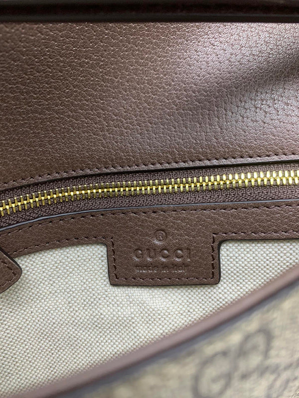 Gucci Blondie Small Shoulder Bag – GG Supreme Canvas Dark Brown Leather Gold GG