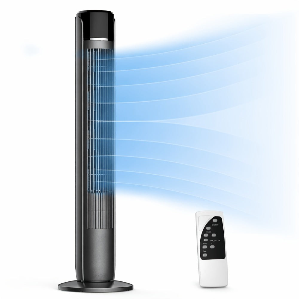 Bladeless Tower Fan with Remote Control and 12-Hour Timer for Home
