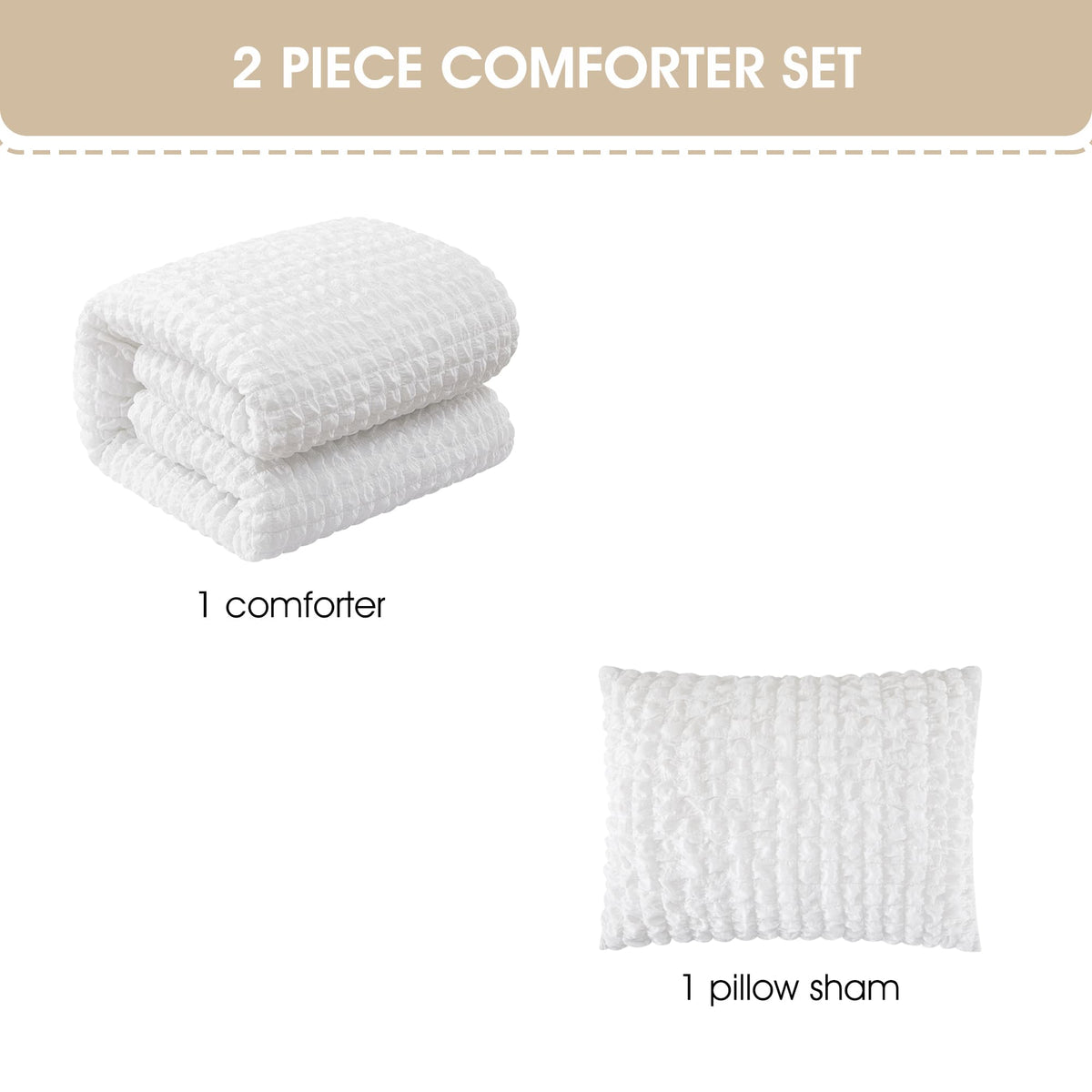 Nanshing Dolton Seersucker Microfiber Stiching 3 Piece Comforter Set