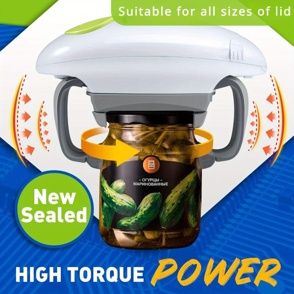 Electric Jar Opener & Bottle Opener, One-Touch Lid Opener for Arthritic Hands, Seniors & Weak Grip