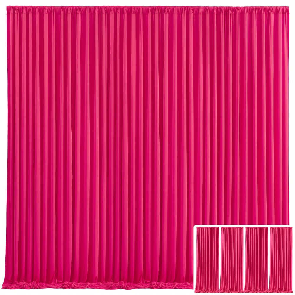 Blackout Backdrop Curtain 4 Pack 5x10 Ft - Heavyweight Nonwoven, Wrinkle-Resistant, Smooth Hanging for Wedding Birthday Baby Shower Party Photography Background Decoration