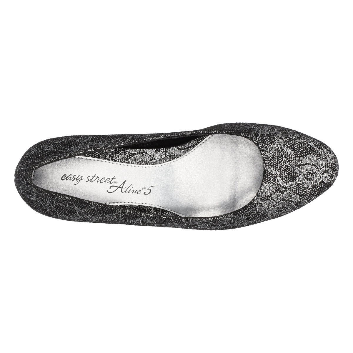 Easy Street Women's Ballari Silver Lace Pumps