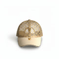 Luxury Monogram Mesh Baseball Cap with Crystal Brim & Gold Hardware