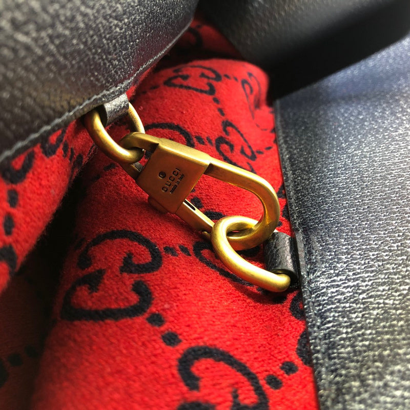 Gucci GG Wool Jacquard Large Tote Bag – Navy Blue & Red