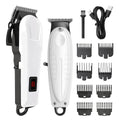 Hair Clippers & Trimmers White One-, Two- or Three-Piece Set with LCD Displays, USB-C Charging and Guide Combs