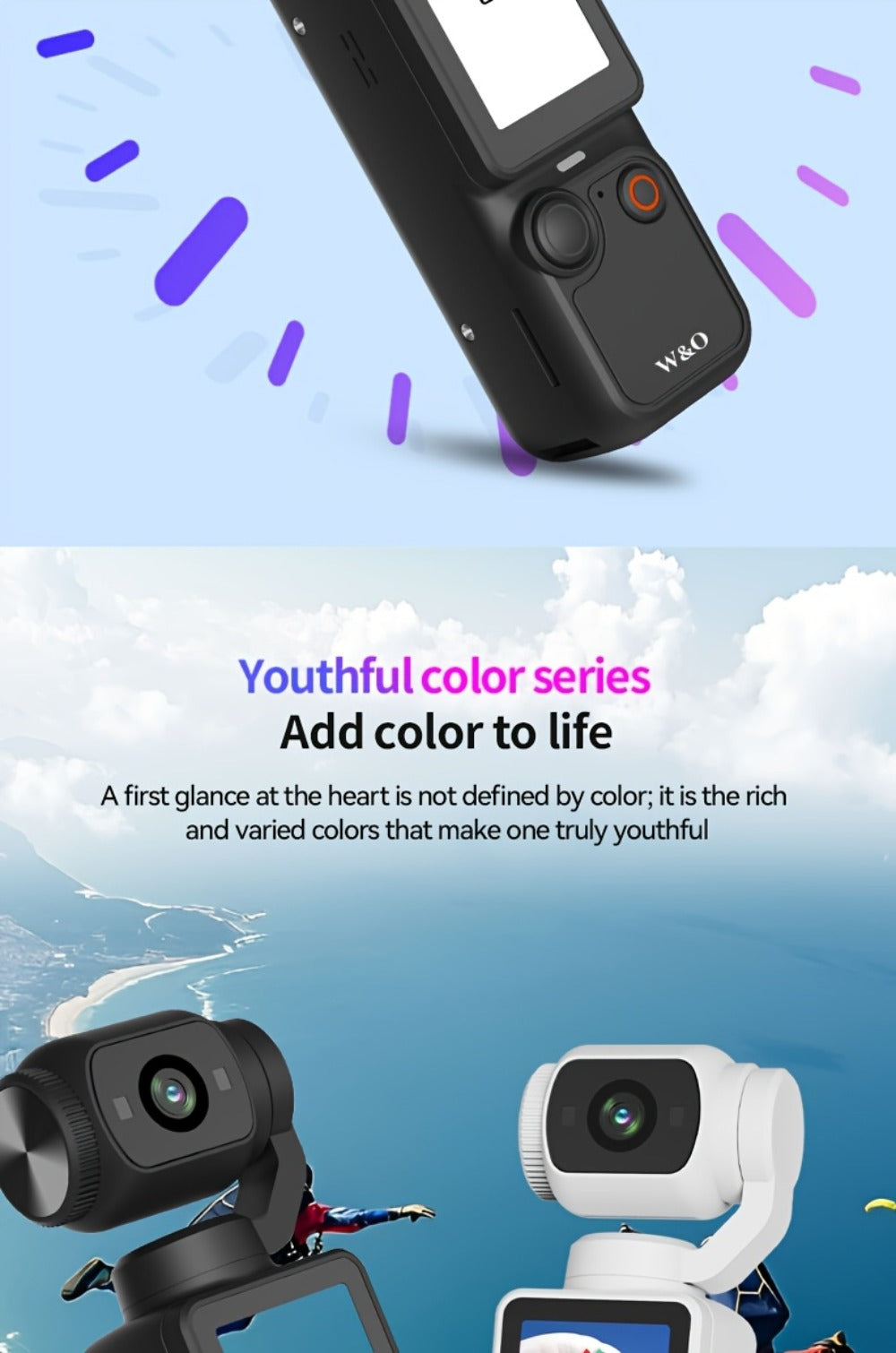 UHD Pocket Camera with 180° Rotating 1.9" Screen, 2000mAh Battery, Webcam Function, USB-C Charging, 32GB Memory Card Included, Mini Compact Camera for Outdoor Sports Cycling Travel Vlogging