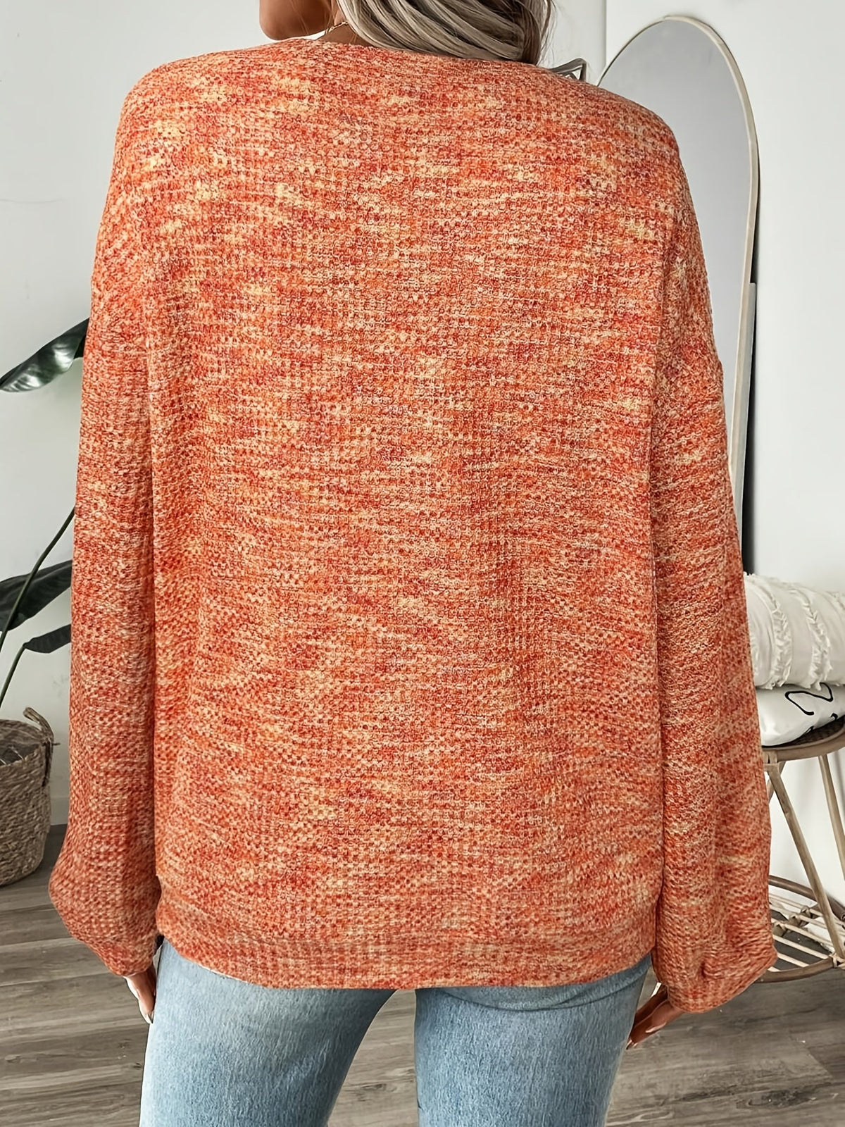 Greta | Lässiger Waffelstrick-Pullover