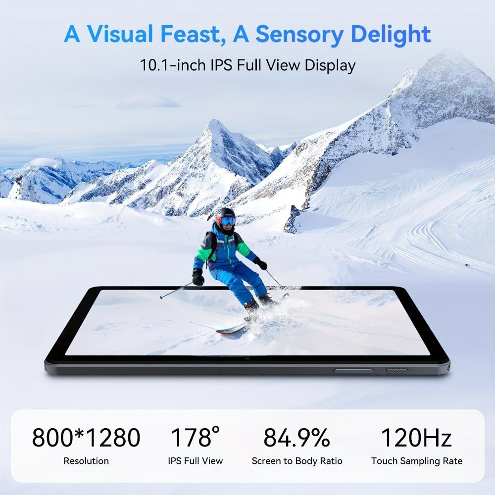 2-in-1 Tablet Android 15, 10.1 Inch Tablet with Keyboard Case Stylus, 8GB RAM 128GB ROM, 8000mAh Battery