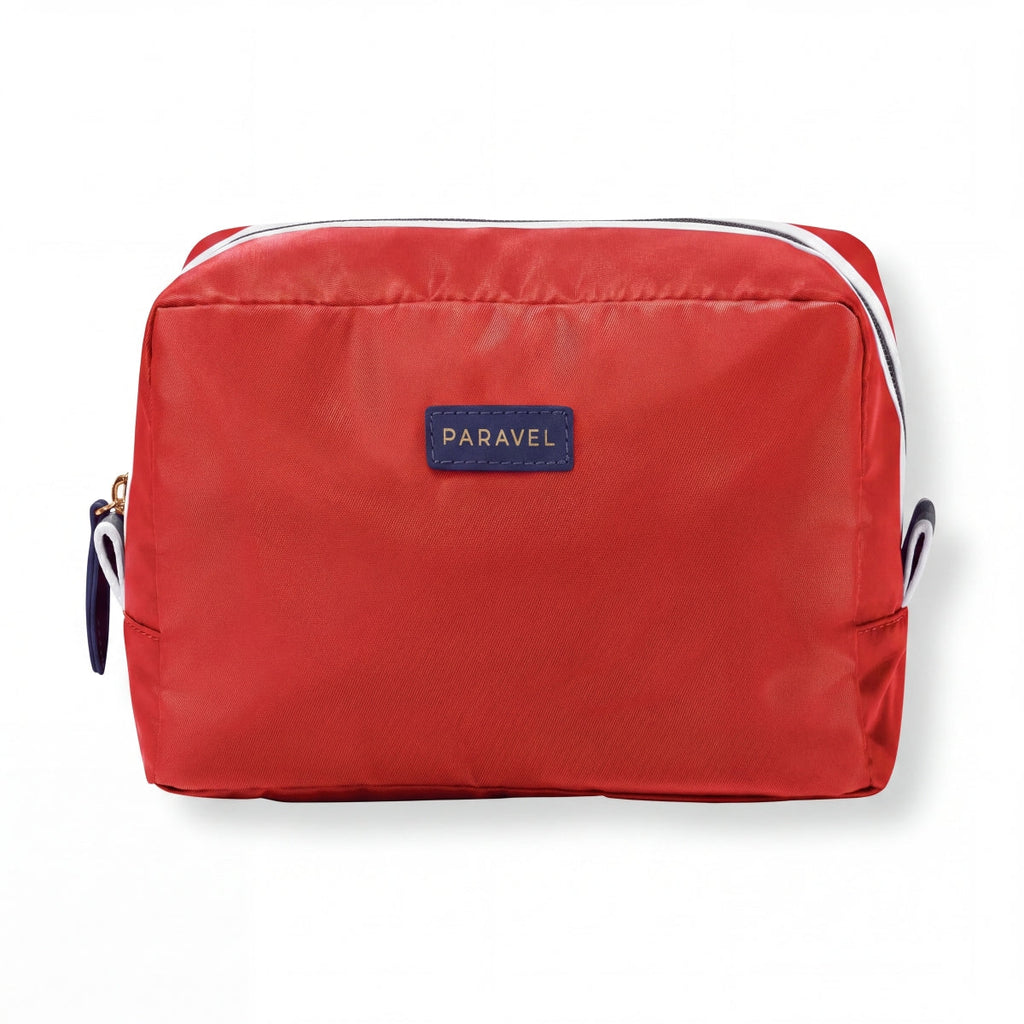 Paravel Toiletry Bag Travel Cosmetic Organizer Negative Nylon Bebop Red